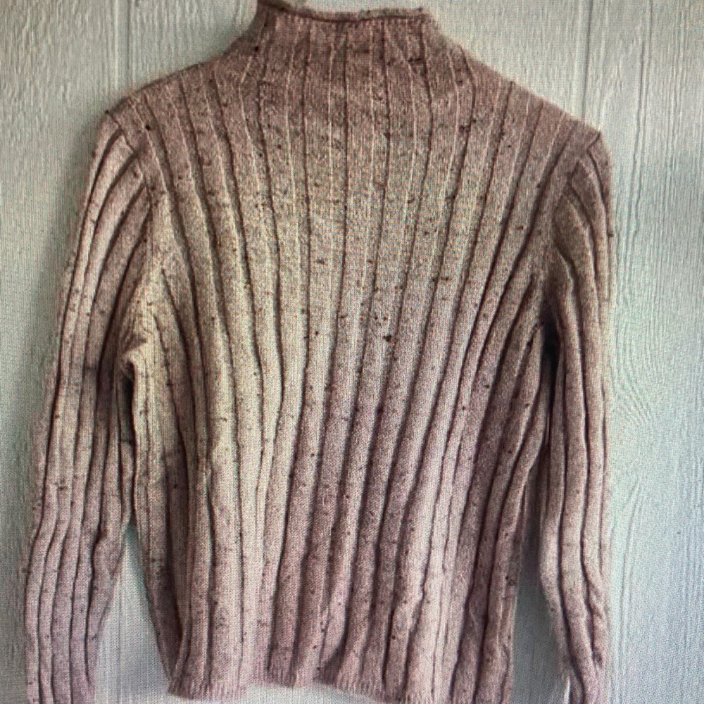 Madewell Women's Speckled Ribbed Cowl-Neck Sweater - Taupe